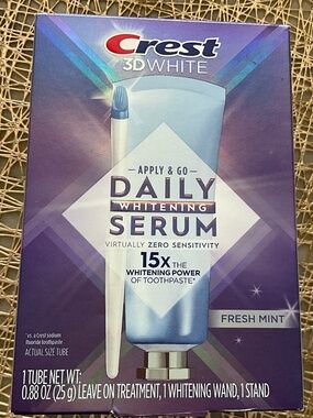 NEW Crest 3D White Apply & Go Daily Whitening Serum Fresh Mint